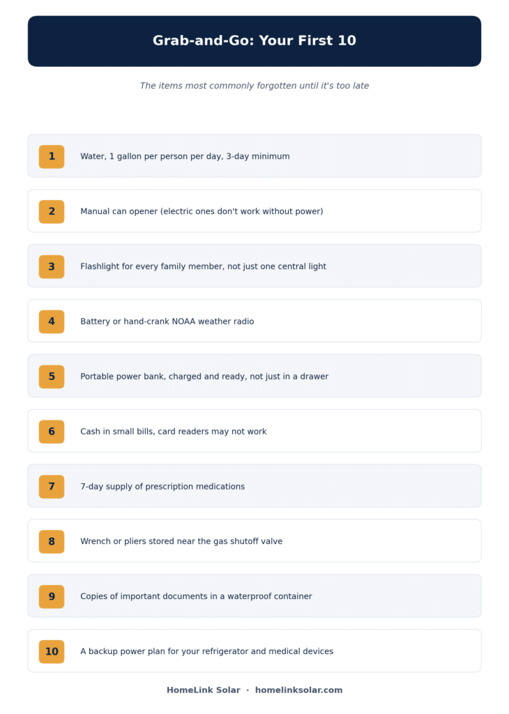 grab and go checklist